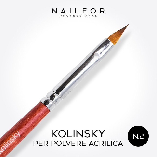 accessori per unghie, nails nail art alta qualità Pennello di legno KOLINSKY acrilic brush n.2 Nailfor 9,99 € Nailfor