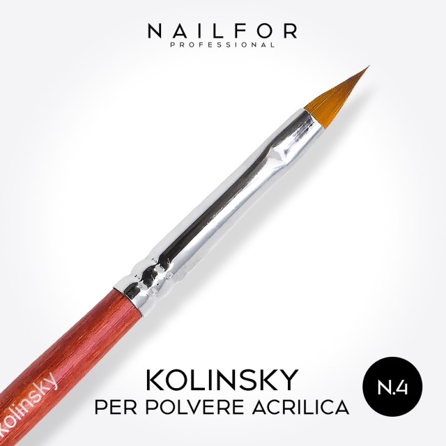 accessori per unghie, nails nail art alta qualità Pennello di legno KOLINSKY acrilic brush n.4 Nailfor 9,99 € Nailfor
