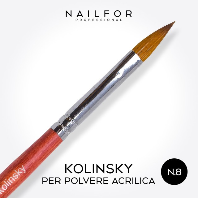 accessori per unghie, nails nail art alta qualità Pennello di legno KOLINSKY acrilic brush n.8 Nailfor 11,99 € Nailfor