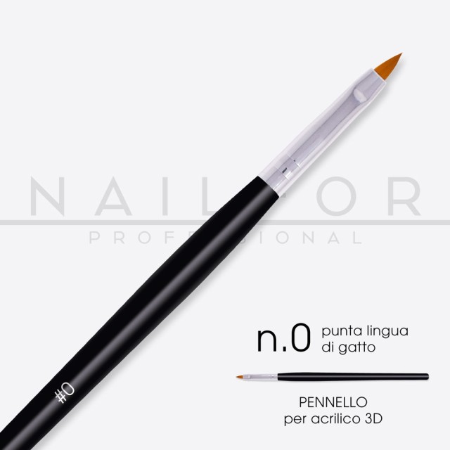 accessori per unghie, nails nail art alta qualità Pennello Lingua di Gatto Nr 0- Linea Slim Nailfor 2,49 € Nailfor