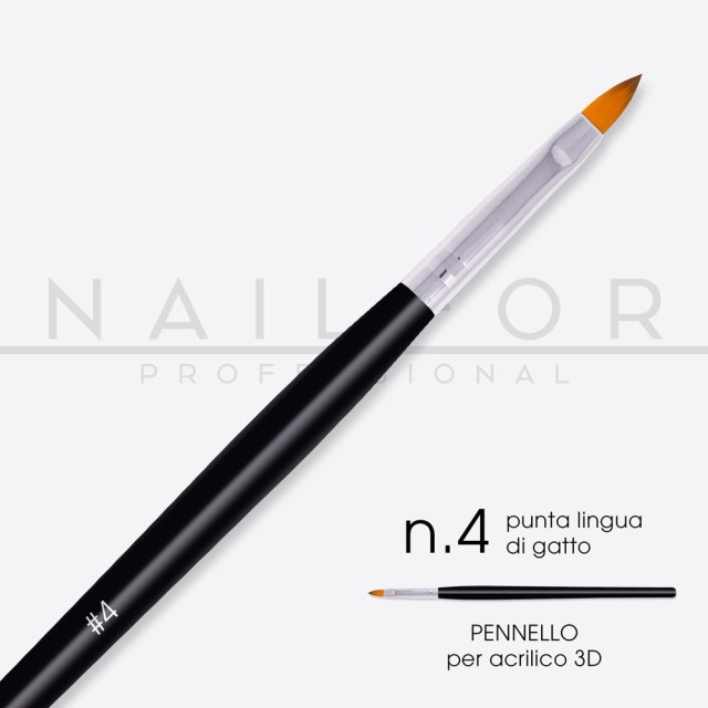 accessori per unghie, nails nail art alta qualità Pennello Lingua di Gatto Nr 4- Linea Slim Nailfor 2,49 € Nailfor