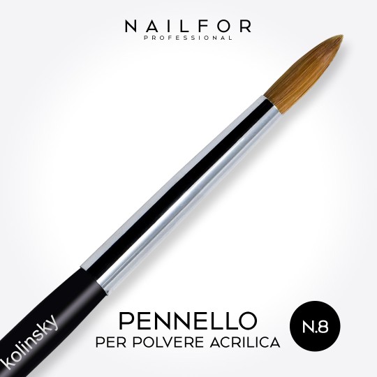 Accessoires pour ongles, nails de haute qualité nail art Pinceau noir Kolinsky Cat n.8 Nailfor 10,99 € Nailfor