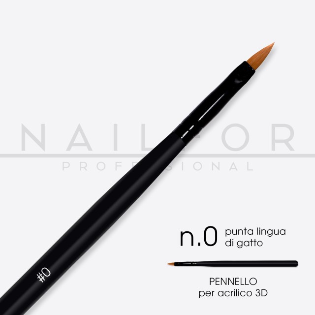 accessori per unghie, nails nail art alta qualità PENNELLO PRO punta lingua di gatto n.0 Nailfor 4,99 € Nailfor