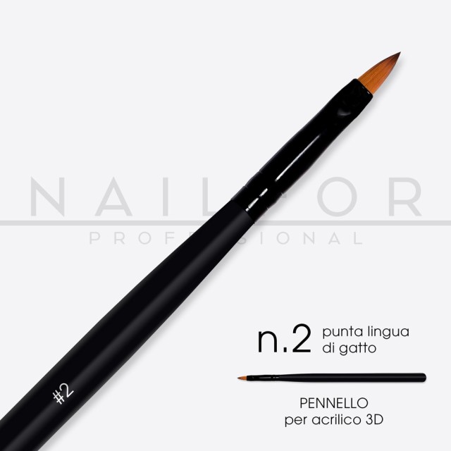 accessori per unghie, nails nail art alta qualità PENNELLO PRO punta lingua di gatto n.2 Nailfor 4,99 € Nailfor