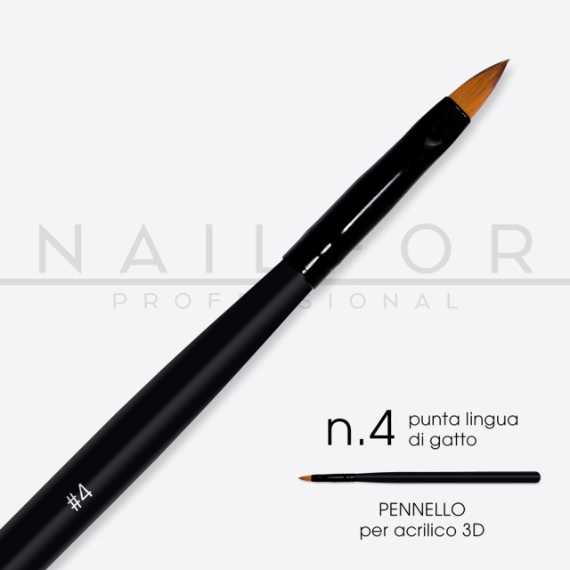 accessori per unghie, nails nail art alta qualità PENNELLO PRO punta lingua di gatto n.4 Nailfor 4,99 € Nailfor