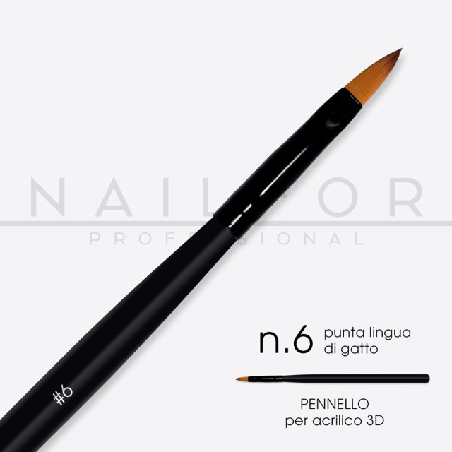 accessori per unghie, nails nail art alta qualità PENNELLO PRO punta lingua di gatto n.6 Nailfor 4,99 € Nailfor