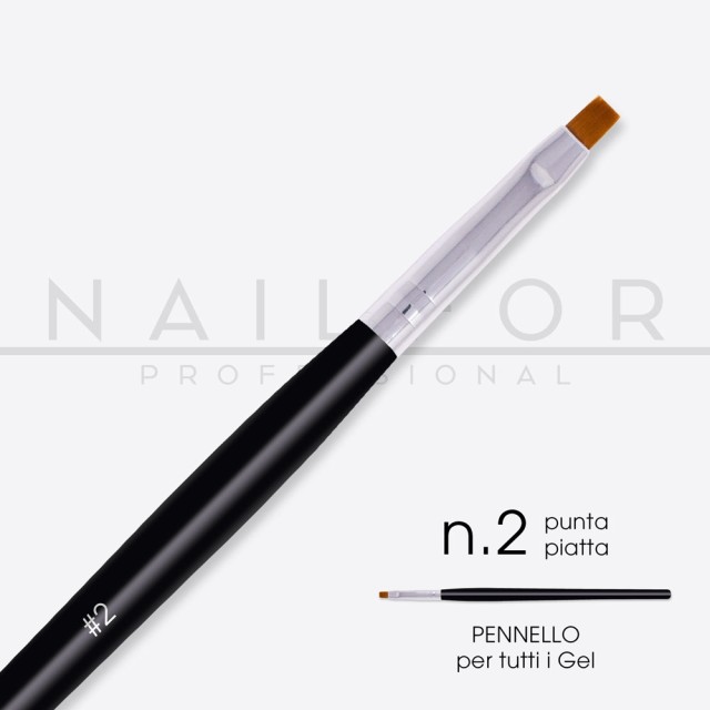 accessori per unghie, nails nail art alta qualità Pennello Punta Piatta Nr 2- Linea Slim Nailfor 2,49 € Nailfor