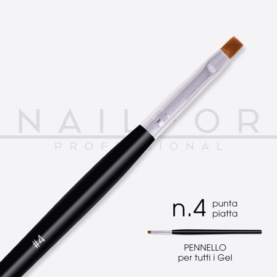 Accesorios para uñas, nails de alta calidad nail art Pincel de punta plana n.º 4 - Slim Line Nailfor 2,49 € Nailfor