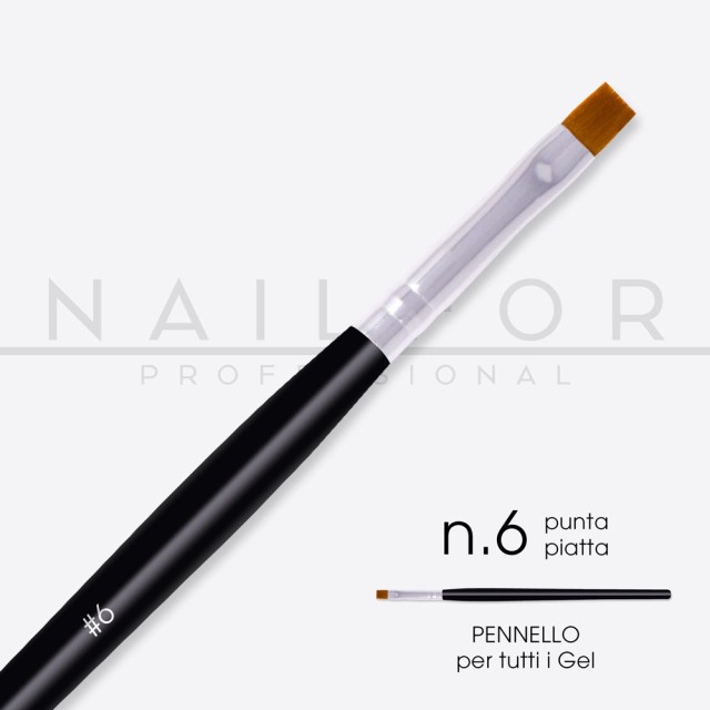 nail accessories, high quality nails nail art Flat Tip Brush No. 6 - Slim Line Nailfor €2.49 Nailfor