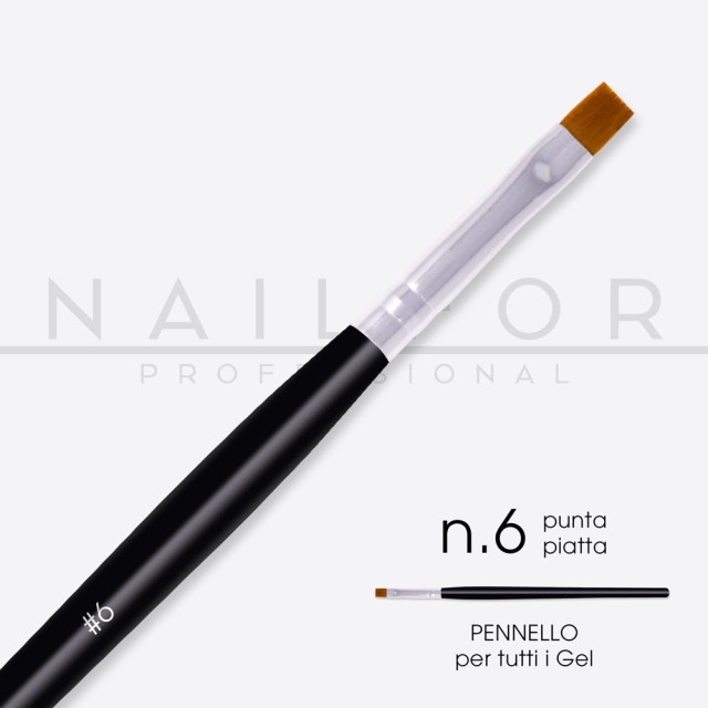 accessori per unghie, nails nail art alta qualità Pennello Punta Piatta Nr 6- Linea Slim Nailfor 2,49 € Nailfor