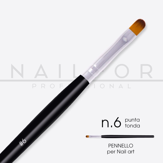 accessori per unghie, nails nail art alta qualità Pennello Punta Tonda Nr 6- Linea Slim Nailfor 2,49 € Nailfor