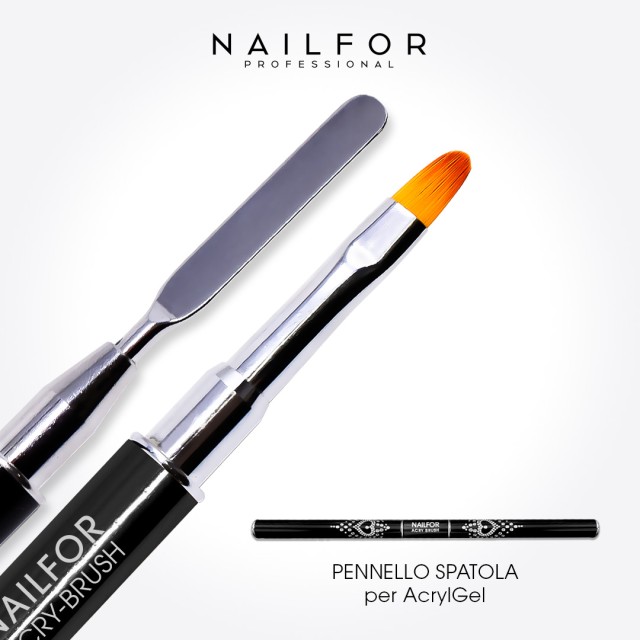 accessori per unghie, nails nail art alta qualità PENNELLO SPATOLA per AcrylGel - Nero con Strass Nailfor 8,99 € Nailfor