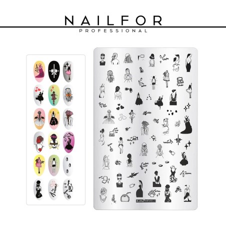 Decoración nail art reconstrucción de uñas PLACA - Stamping - 04 Nailfor 7,50 €