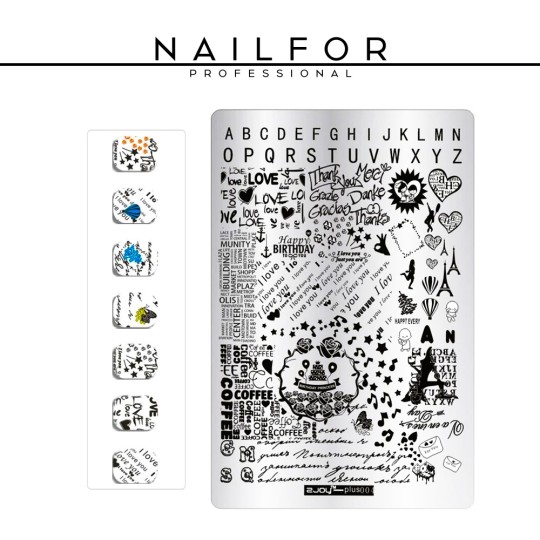 Decoración nail art reconstrucción de uñas PLACA - Stamping - 12 Nailfor 7,50 €