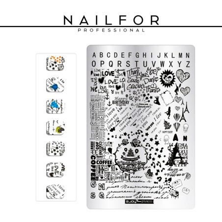 Decoración nail art reconstrucción de uñas PLACA - Stamping - 12 Nailfor 7,50 €