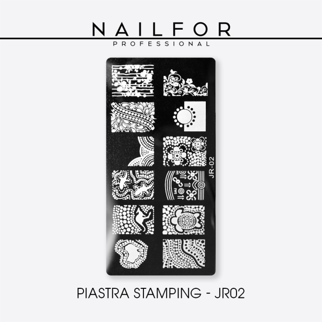 decorazione nail art ricostruzione unghie PIASTRA PER STAMPING JR02 Nailfor 4,99 €
