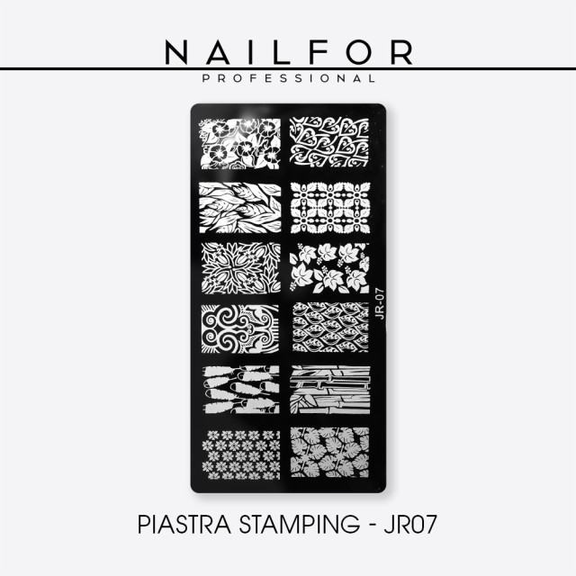 decorazione nail art ricostruzione unghie PIASTRA PER STAMPING JR07 Nailfor 4,99 €
