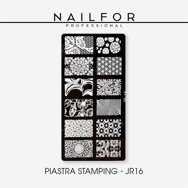 decorazione nail art ricostruzione unghie PIASTRA PER STAMPING JR16 Nailfor 4,99 €