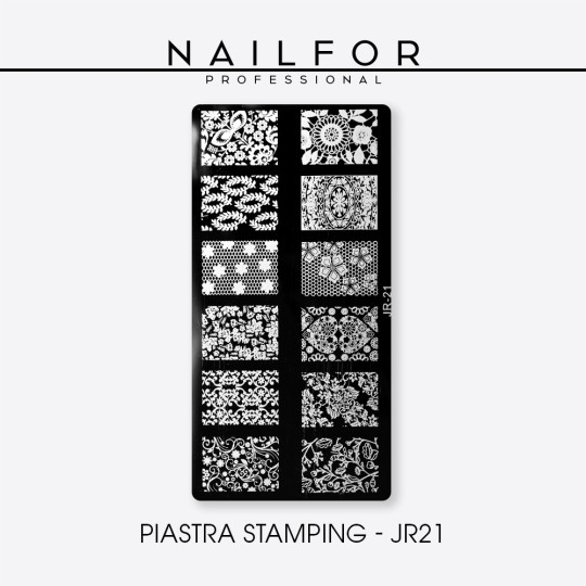 Decoración nail art , reconstrucción de uñas, PLACA Stamping JR21 Nailfor 4,99 €