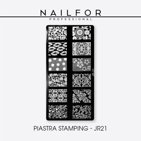 decorazione nail art ricostruzione unghie PIASTRA PER STAMPING JR21 Nailfor 4,99 € decorazione nail art ricostruzione unghie PIASTRA PER STAMPING JR21 Nailfor 4,99 €