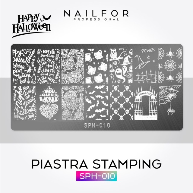 decorazione nail art ricostruzione unghie PIASTRA STAMPING HALLOWEEN SPH-010 Nailfor 4,99 €