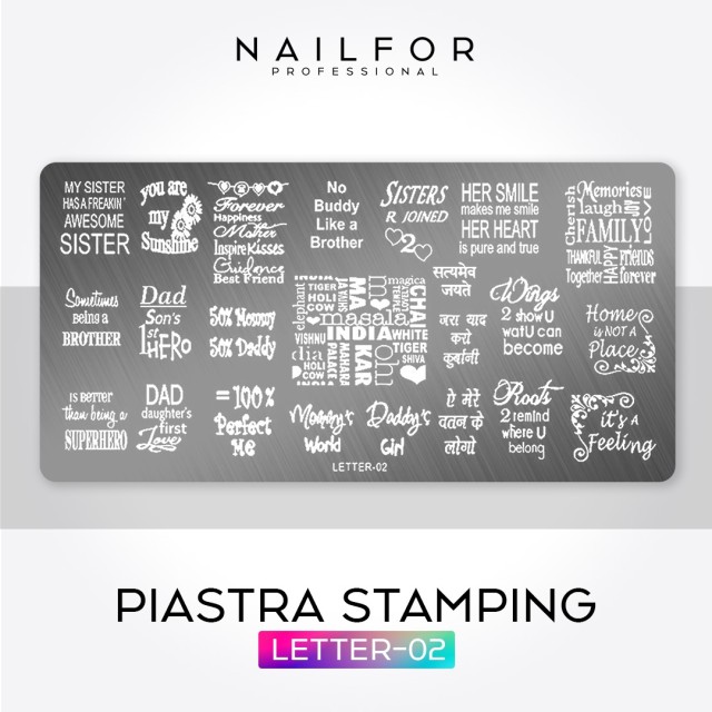 Decoración nail art , reconstrucción de uñas, PLACA DE Stamping LETRA-02 Nailfor 4,99 €