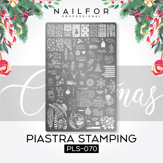 nail art decoration nail reconstruction Stamping PLATE CHRISTMAS PLS-070 Nailfor €4.99