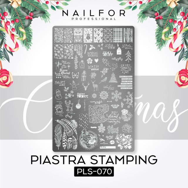 decorazione nail art ricostruzione unghie PIASTRA STAMPING NATALE PLS-070 Nailfor 4,99 €