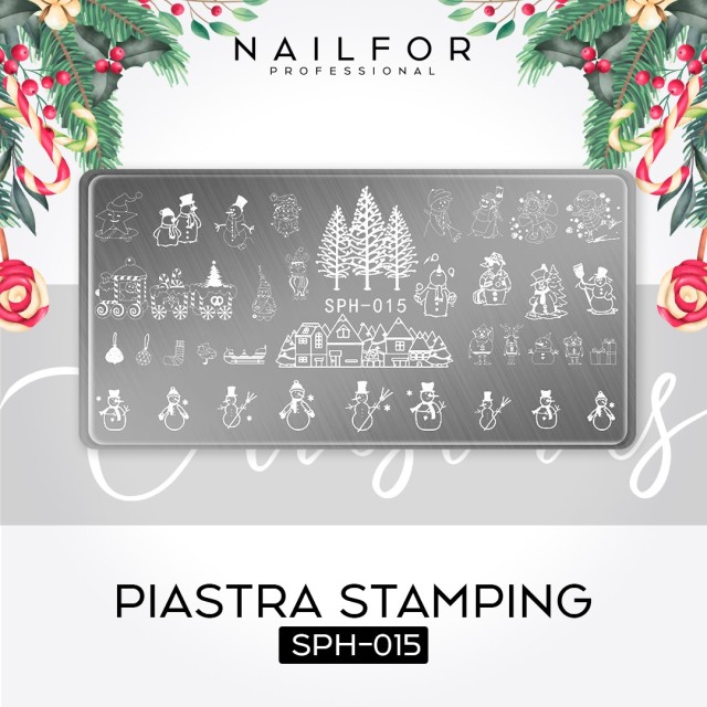decorazione nail art ricostruzione unghie PIASTRA STAMPING NATALE SPH-015 Nailfor 4,99 €