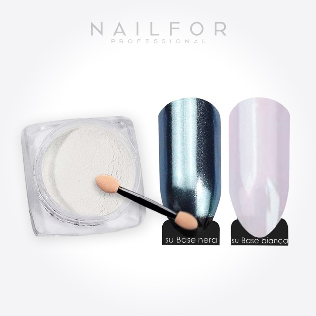 decorazione nail art ricostruzione unghie Pigmento polvere Aurora - AU01 Bianco perlato Nailfor 4,99 €
