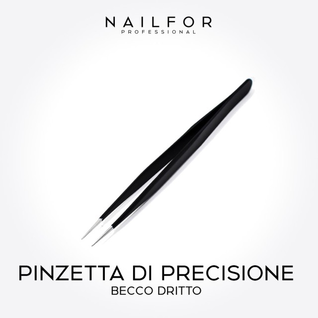accessori per unghie, nails nail art alta qualità Pinzetta di Precisione in Acciaio - DRITTA NERA Nailfor 2,99 € Nailfor