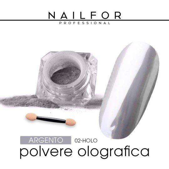 nail art decoration nail reconstruction Chrome POWDER - SILVER Nailfor €3.99