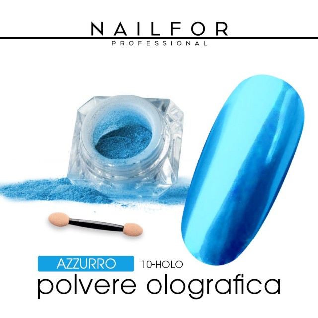 decorazione nail art ricostruzione unghie POLVERE CHROME - AZZURRO Nailfor 3,99 €
