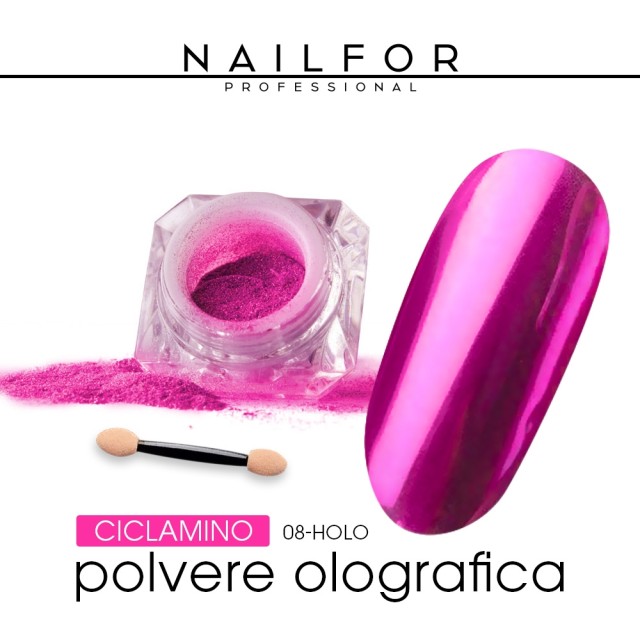 decorazione nail art ricostruzione unghie POLVERE CHROME - CICLAMINO Nailfor 3,99 €