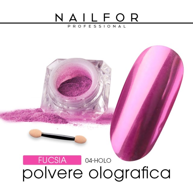 decorazione nail art ricostruzione unghie POLVERE CHROME - FUCSIA Nailfor 3,99 €