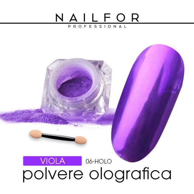 decorazione nail art ricostruzione unghie POLVERE CHROME - VIOLA Nailfor 3,99 €
