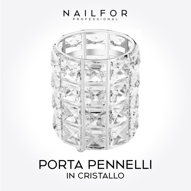 accessori per unghie, nails nail art alta qualità PORTA PENNELLI DA TRUCCO IN CRISTALLO - ARGENTO SILVER CERCHIO Nailfor 9,99...