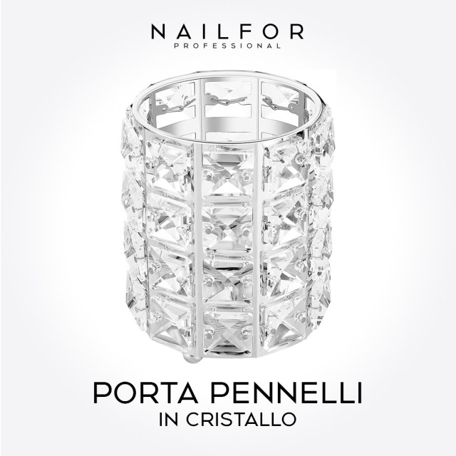 PORTA PENNELLI DA TRUCCO IN CRISTALLO - ARGENTO SILVER