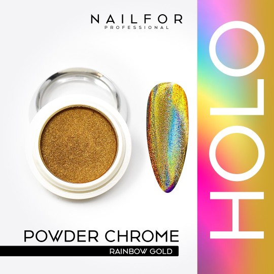 Decoración de nail art reconstrucción de uñas Chrome Powder Holo Gold Rainbow Nailfor 6,49 €