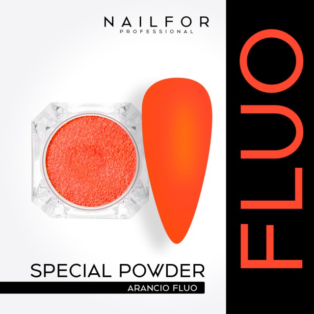 decorazione nail art ricostruzione unghie POWDER FLUO - ARANCIO Nailfor 2,99 €