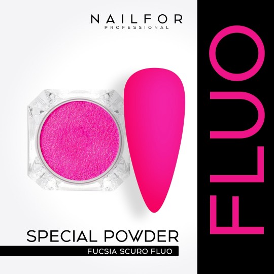 Decoración de nail art reconstrucción de uñas Powder Fluo - FUCSIA OSCURO Nailfor 2,99 €