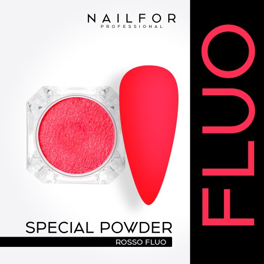 Décoration nail art reconstruction Powder Fluo - ROUGE ORANGE Nailfor €2.99