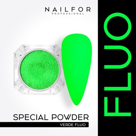 Decoración nail art , reconstrucción de uñas, Powder Fluo - VERDE Nailfor 2,99 €