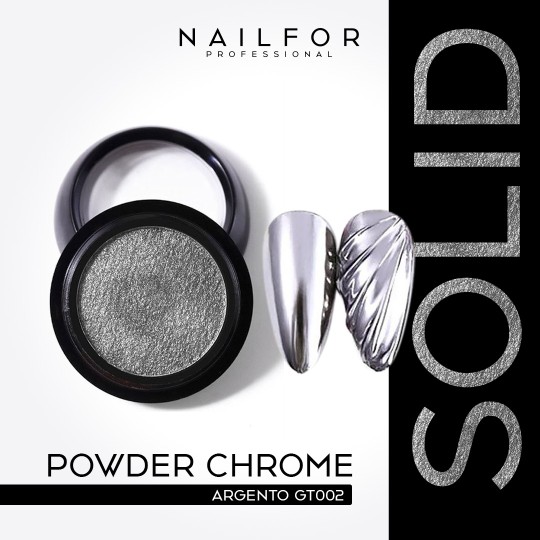 nail art decoration nail reconstruction Powder Solid Chrome Compact SILVER GT002 Nailfor €6.49