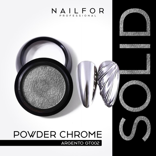 POWDER SOLID CHROME COMPACT SILVER GT002