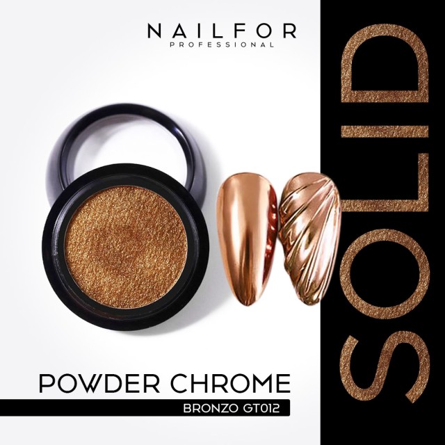 decorazione nail art ricostruzione unghie POWDER SOLID CHROME COMPACT BRONZO GT012 Nailfor 6,49 €