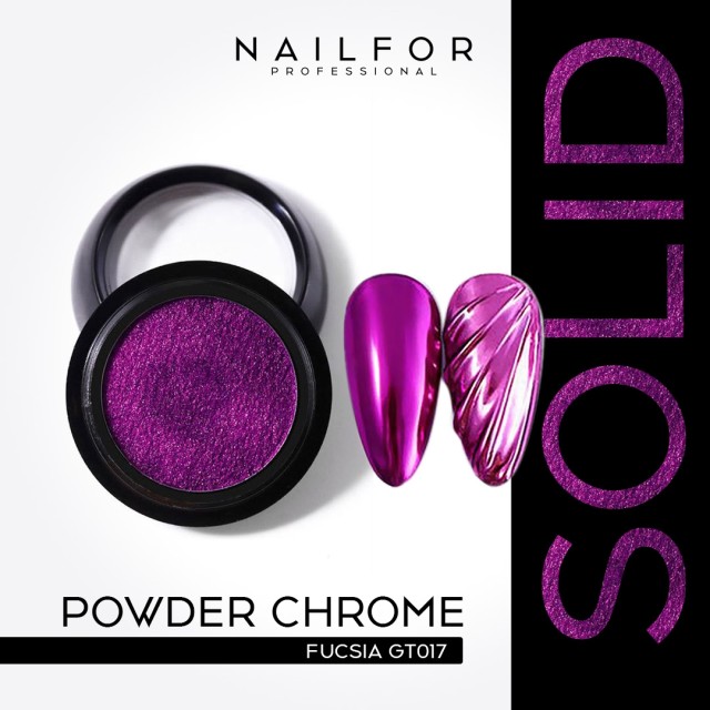 POWDER SOLID CHROME COMPACT FUCHSIA GT017