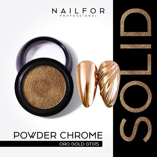Décoration nail art reconstruction Powder Solid Chrome Compact ORO Gold GT015 Nailfor €6.49
