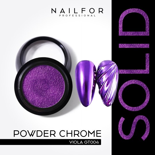 Décoration nail art reconstruction Powder Solid Chrome Compact VIOLET GT004 Nailfor €6.49