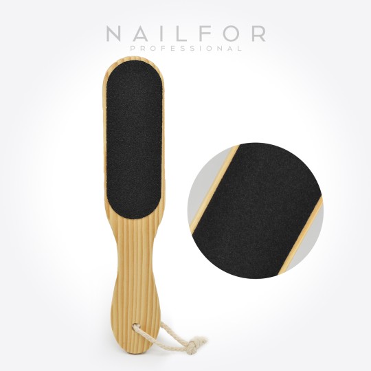 Raspa rimuovi calli base tonda con manico in legno -...